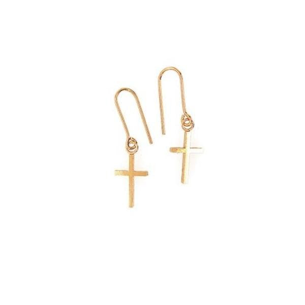 Ørehængere sølv forg. m/kors