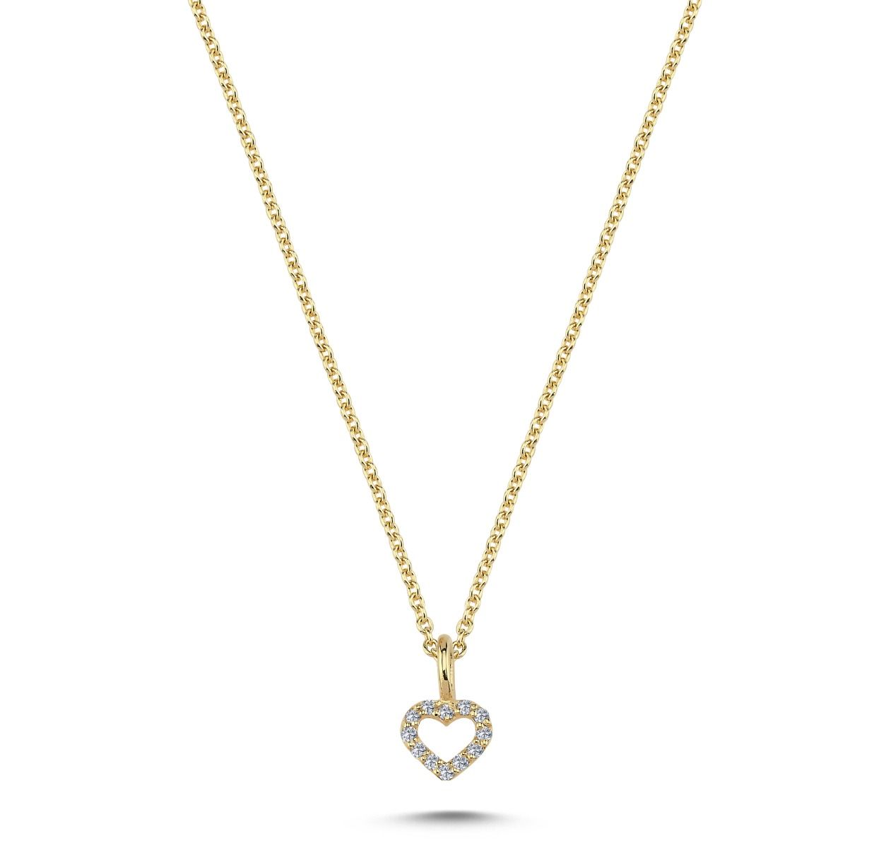 14 kt. hjertevedhæng m/0,06 ct. W-si