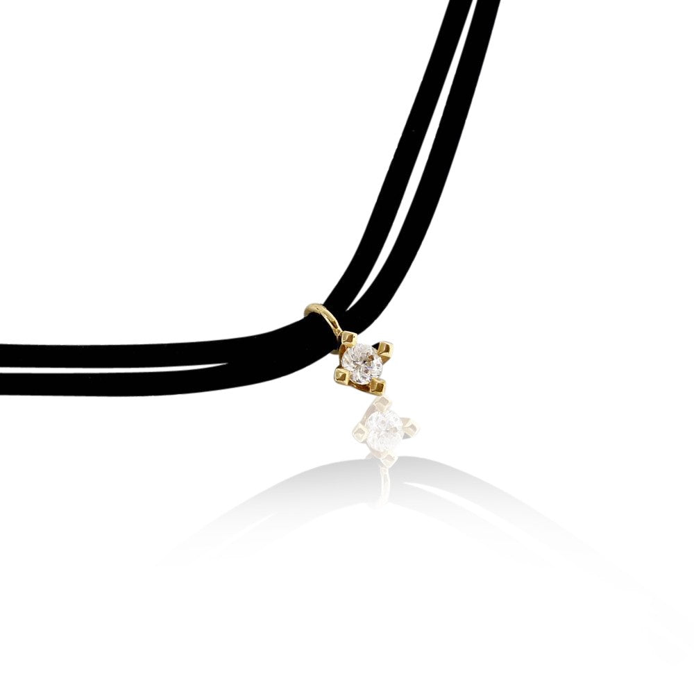 14 kt. Vedh. Art Jewelz m/1x010,ct W-Tca/Si-P1 Rød