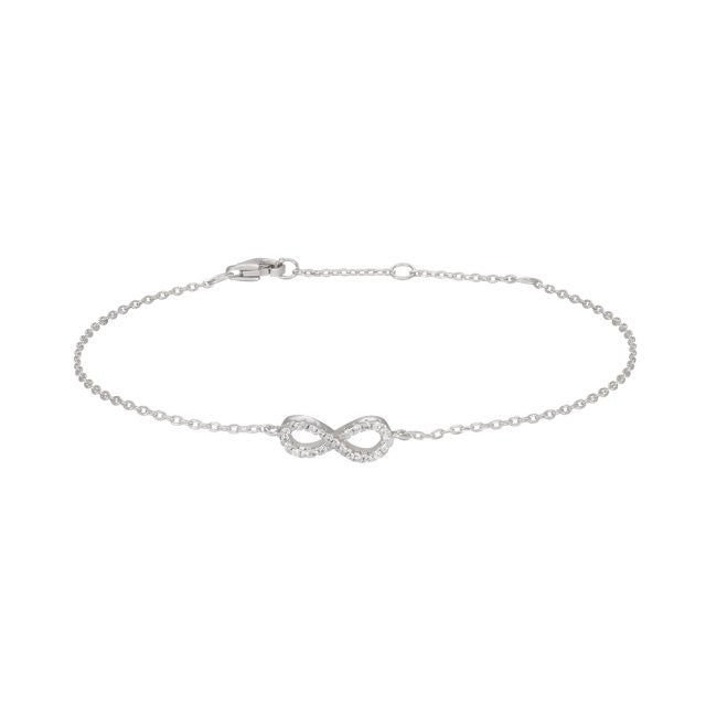 Rhd. sølv armbånd AGNA med eternity m. cz