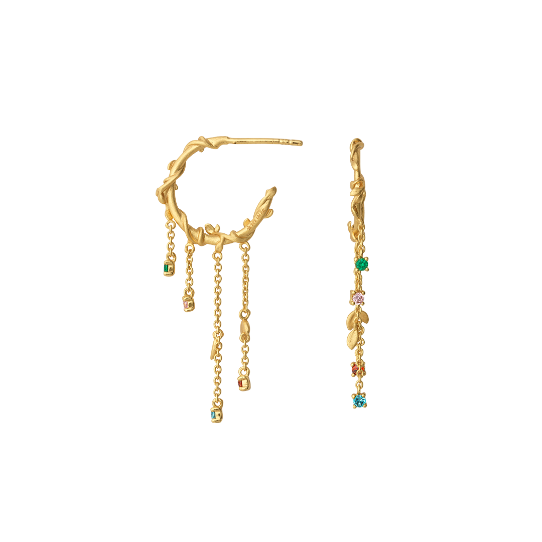 Jungle Ivy Hoops mini colors sølv forgyldt