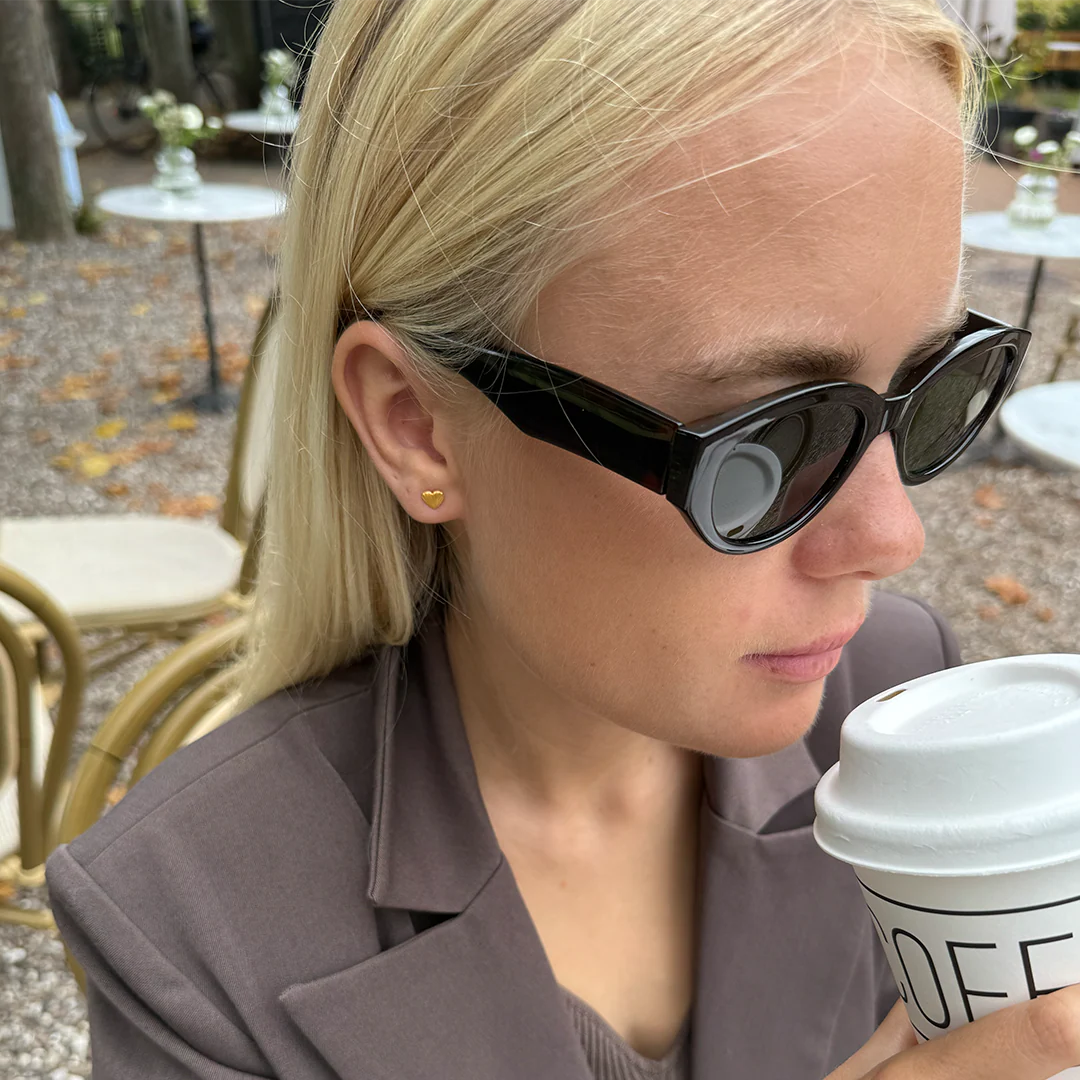 Sølvforgyldt ørestikker Just Love