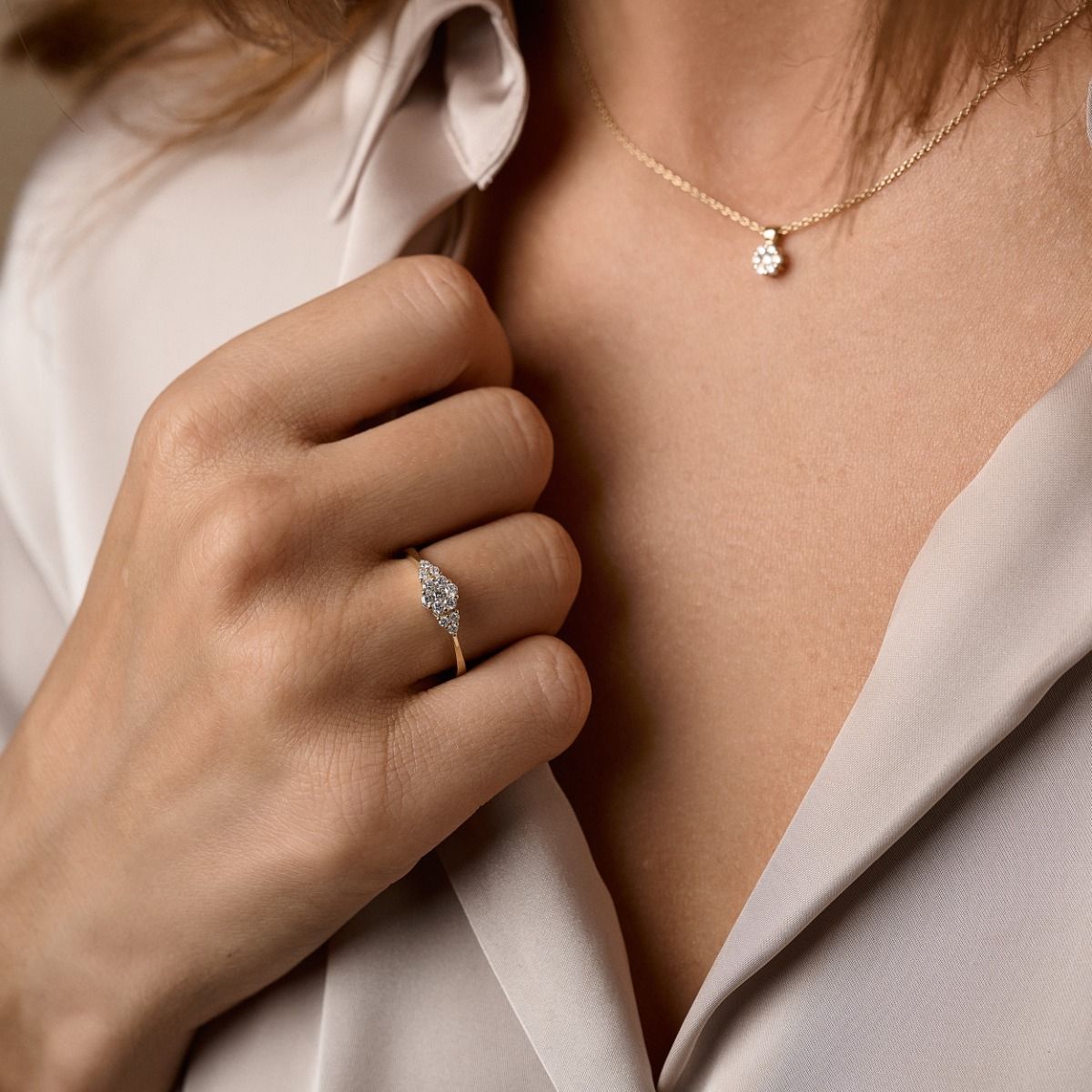 14 kt. Lilja ring m/0,30 ct. W-si