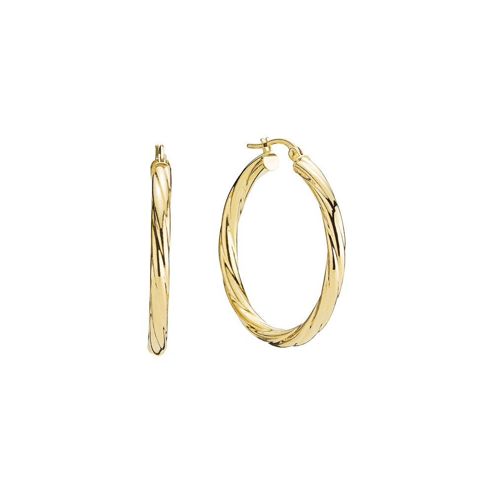 9 kt. Ørecreoler snoet ø25 mm