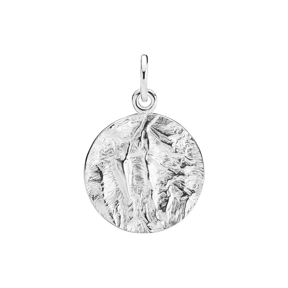 Sølvvedhæng plade rustik 20 mm.