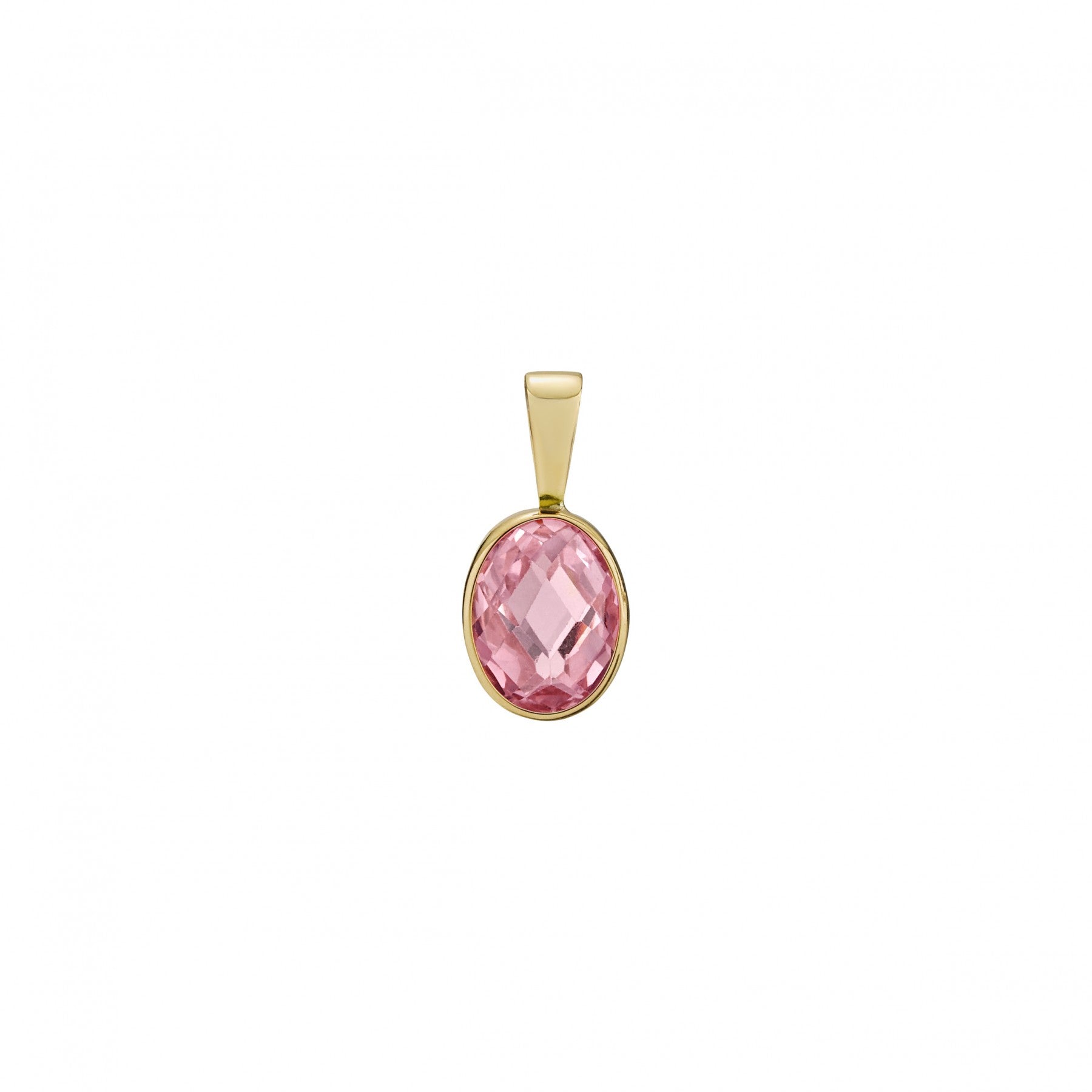 9 kt. Vedhæng med Pink Zirkonia