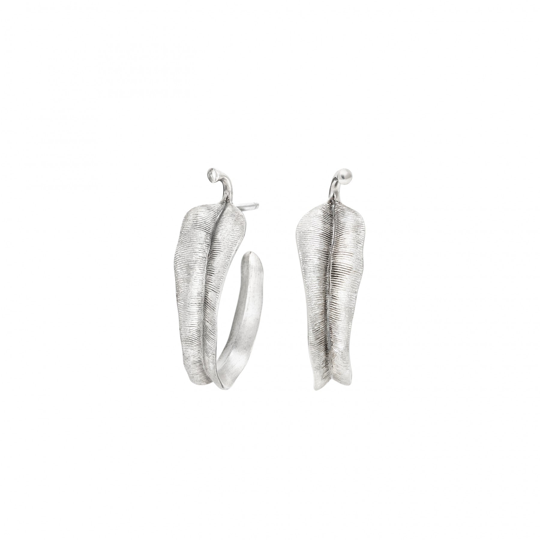 Creol øreringe små Leaves Sterling sølv let oxyder