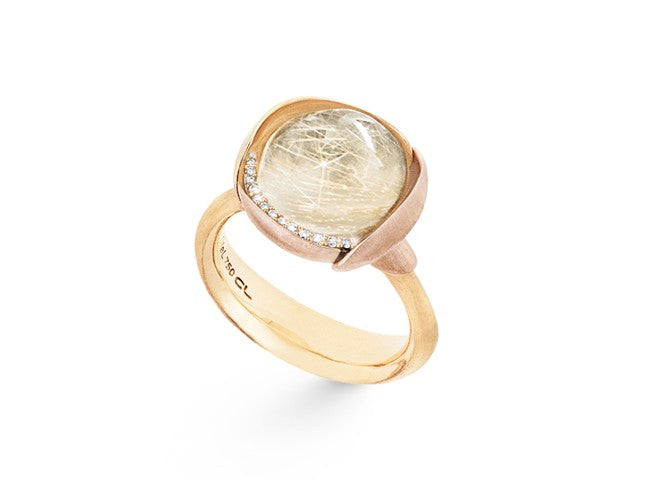 Ring Lotus str. 3 - 18 karat rødguld - blade rosag