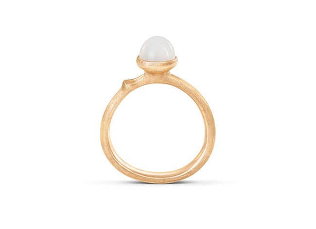 Ring Lotus str. 0 - Tiny - 18 karat rødguld med hv