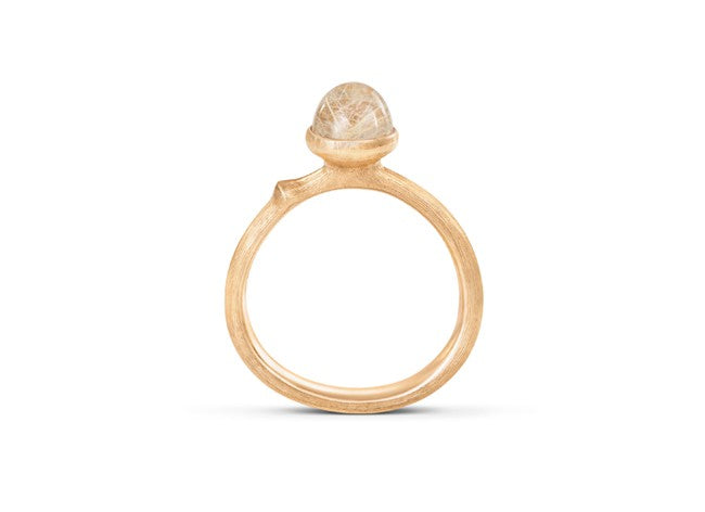 Ring Lotus str. 0 - Tiny - 18 karat rødguld med ru