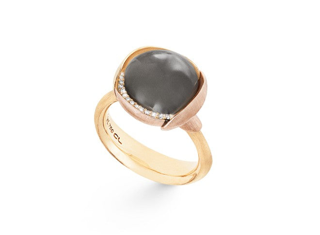 Ring Lotus str. 3 -18 kt rødg.-blade rosag 0,05ct