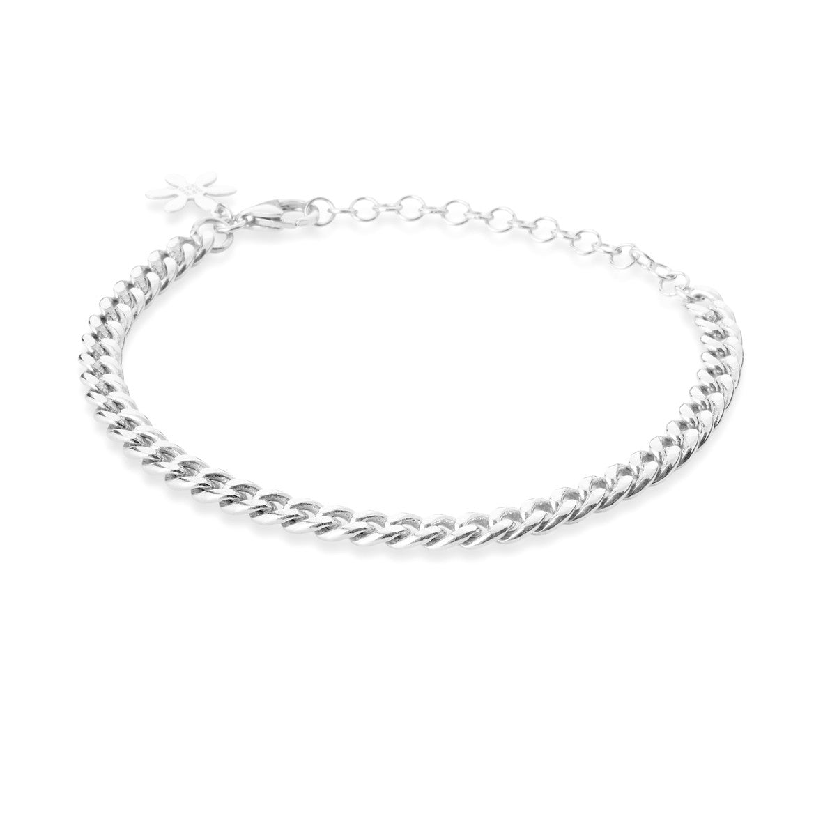 Sølvarmbånd m/panser, 16+4 cm.