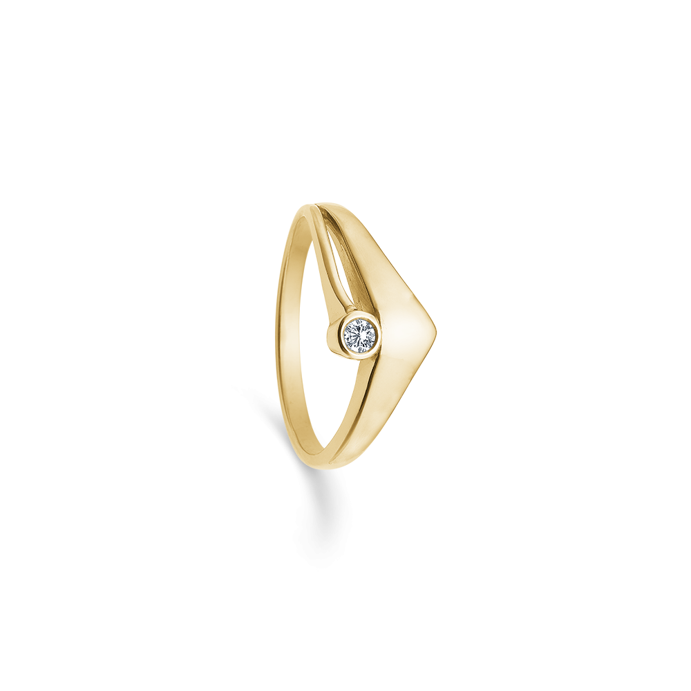 14 kt. ring m. 1x0,05 ct w/si