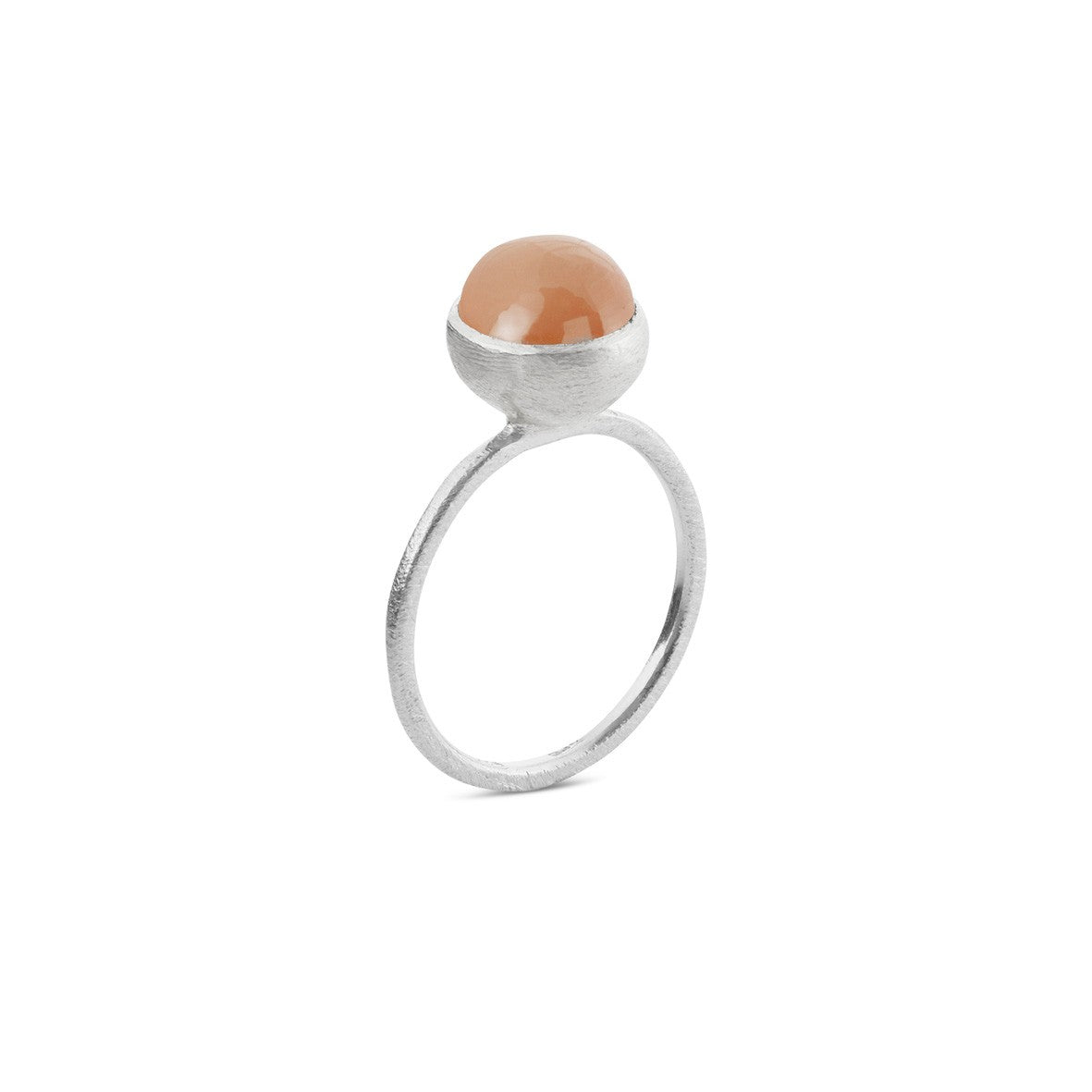 Sølvring m/8mm peach månesten