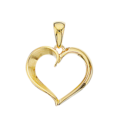 Hjerte m/kæde sølv fg.