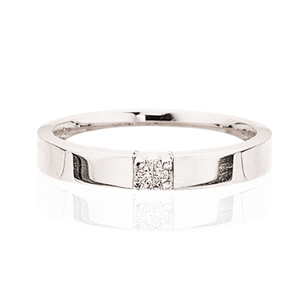 14 kt. Grace all.ring m/gr. hvidg. 1x0,07 W/SI