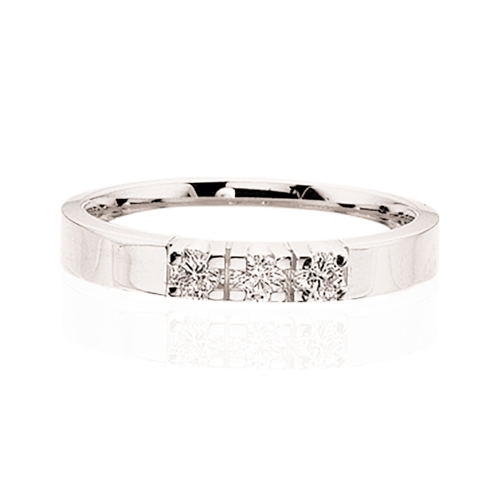 14 kt. Grace all.ring m/gr. hvidg. 3x0,04 W/SI