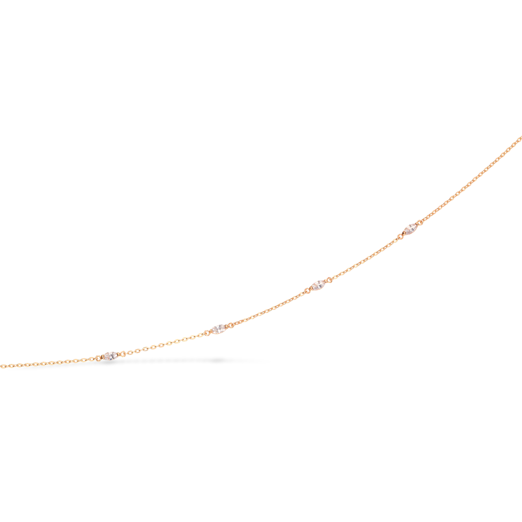 Halskæde cubic zir. 8 kt. 45 cm.