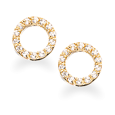 Ørepynt cirkel syn. cubic zir. 8 kt.