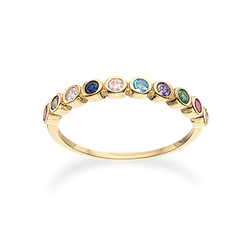 Ring Rainbow syn. cubic zir. 8 kt.