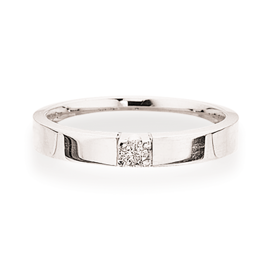 14 kt. Grace all.ring m/gr. hvidg. 1x0,04 W/SI