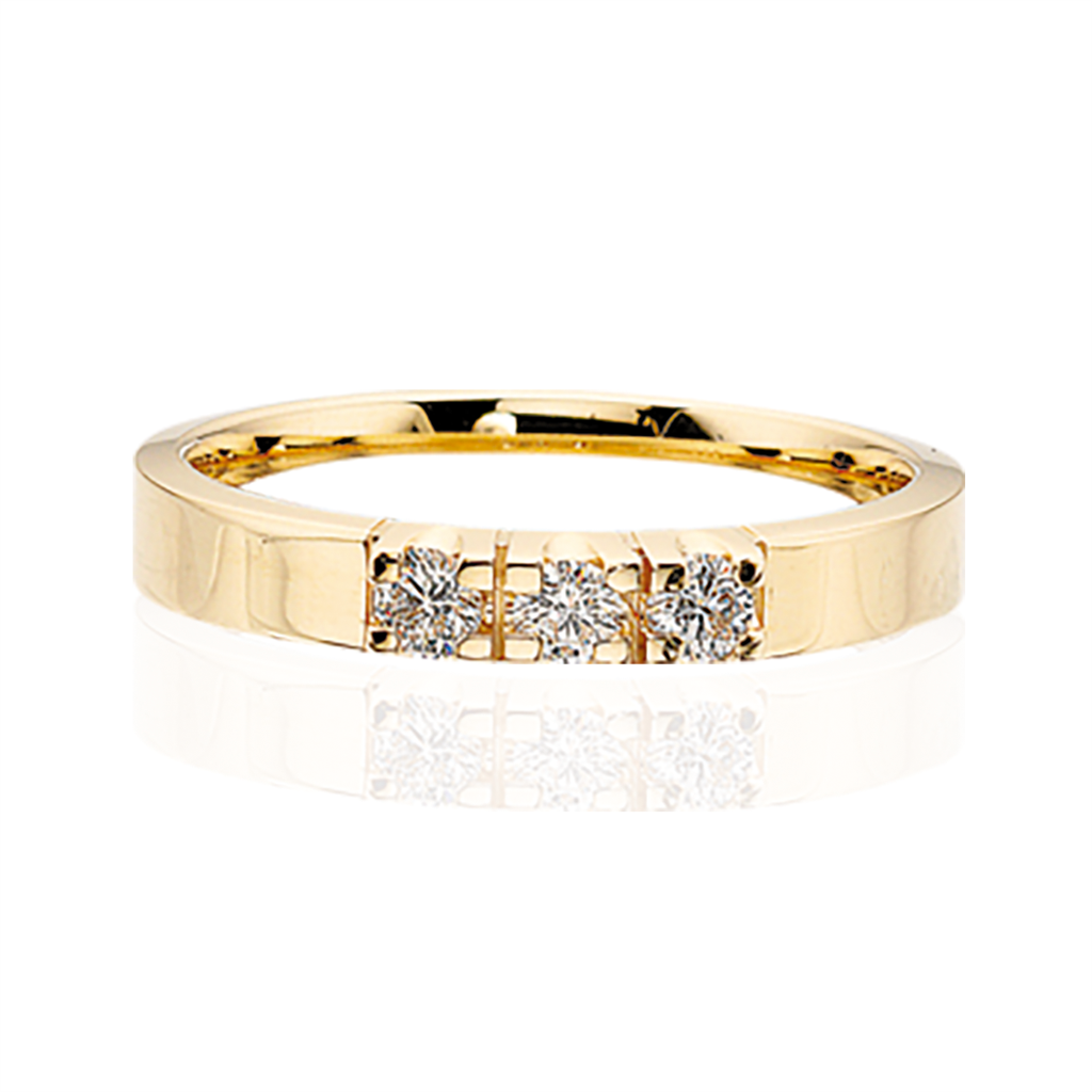 14 kt. Grace all.ring m/gr. rødg. 3x0,07 W/SI