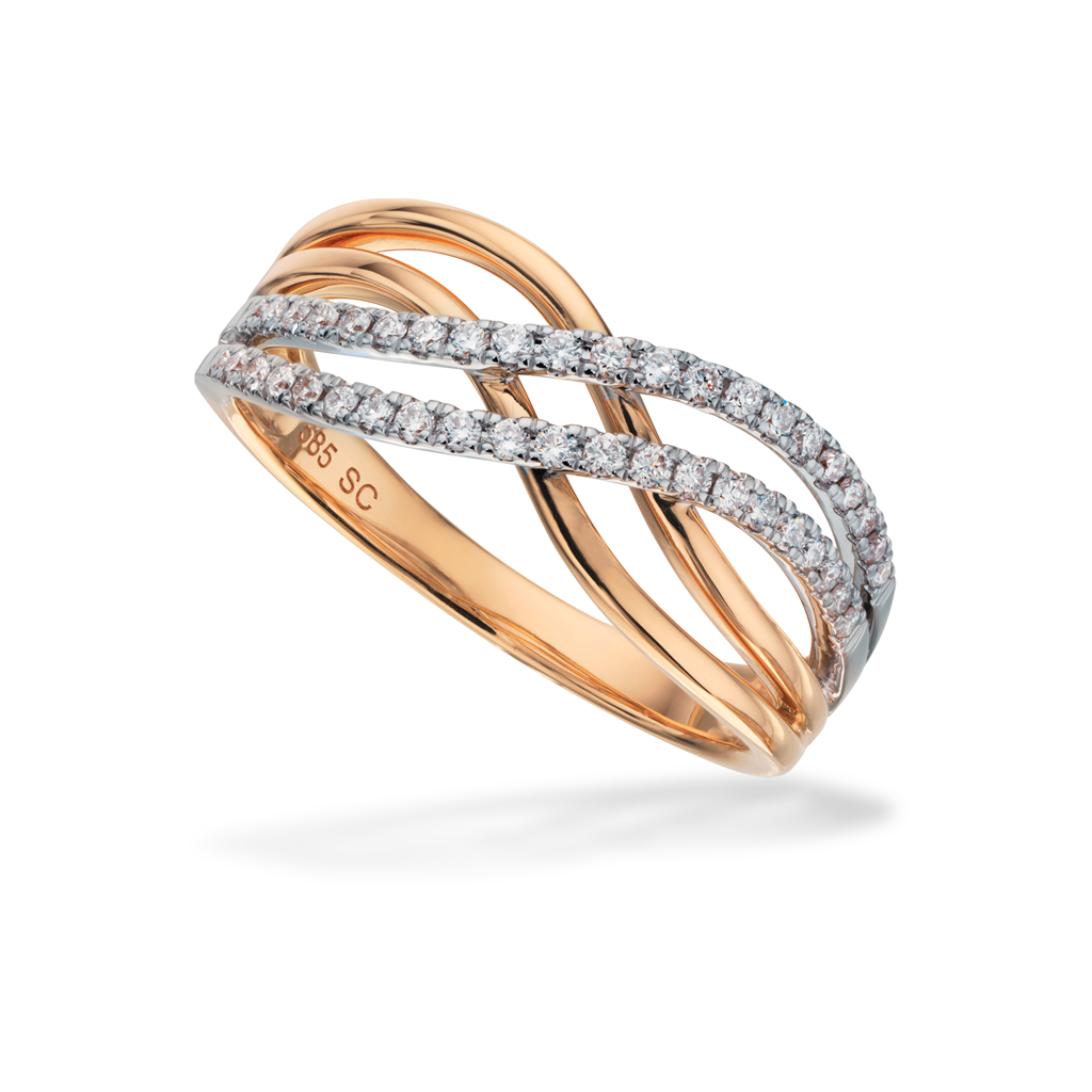 Ring 0,23 ct. H-W/SI rd/hv14 kt