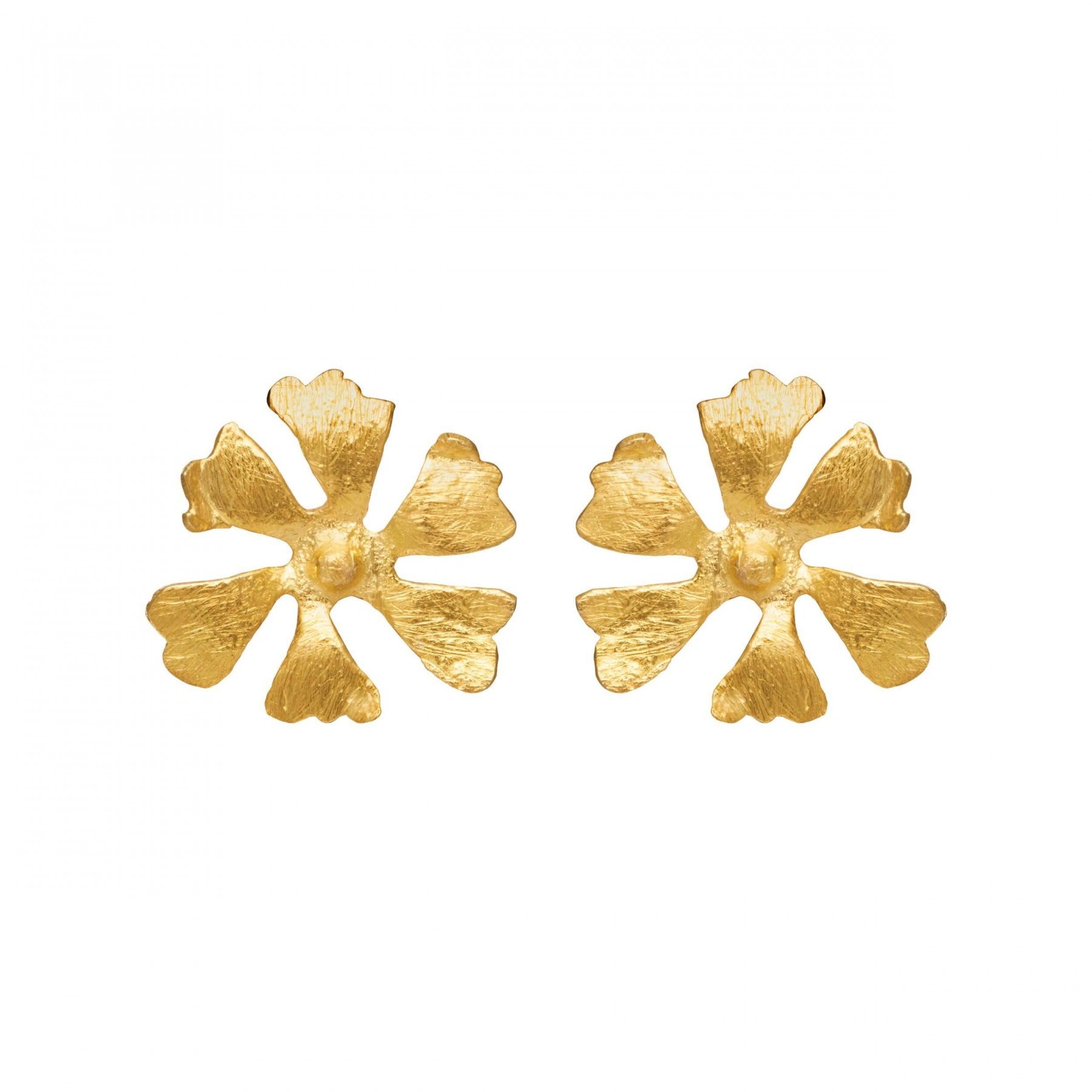 Sølvørestikker forgyldt, 14 mm. blomst