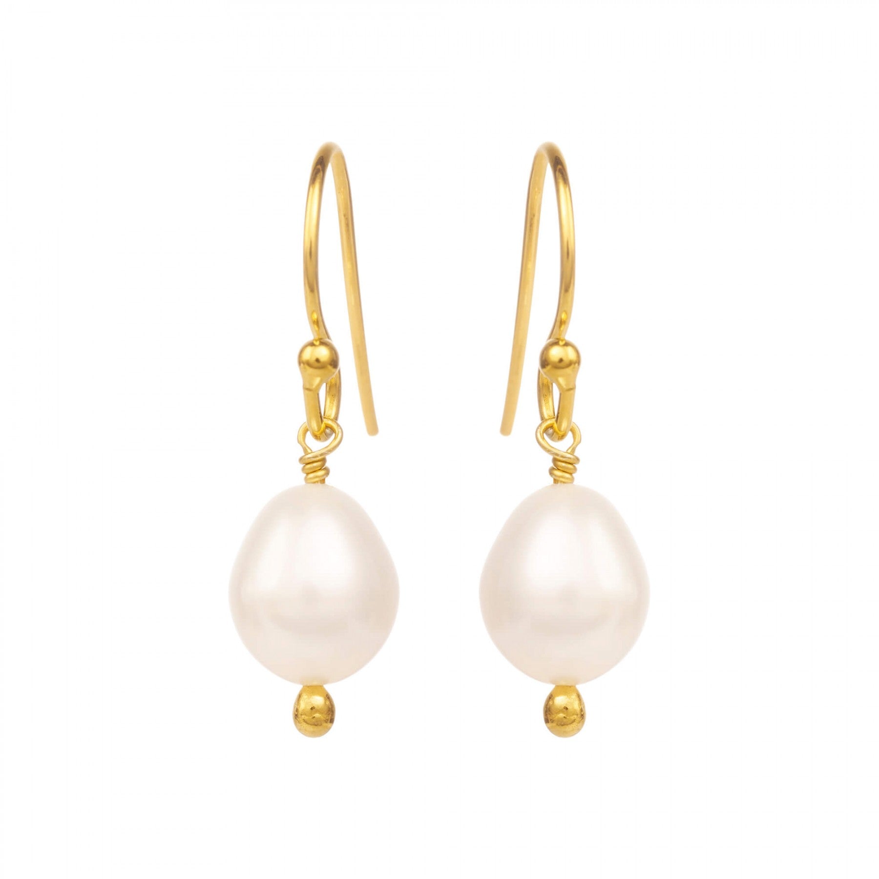 Sølvørebøjler forgyldt m/hvid Fwp