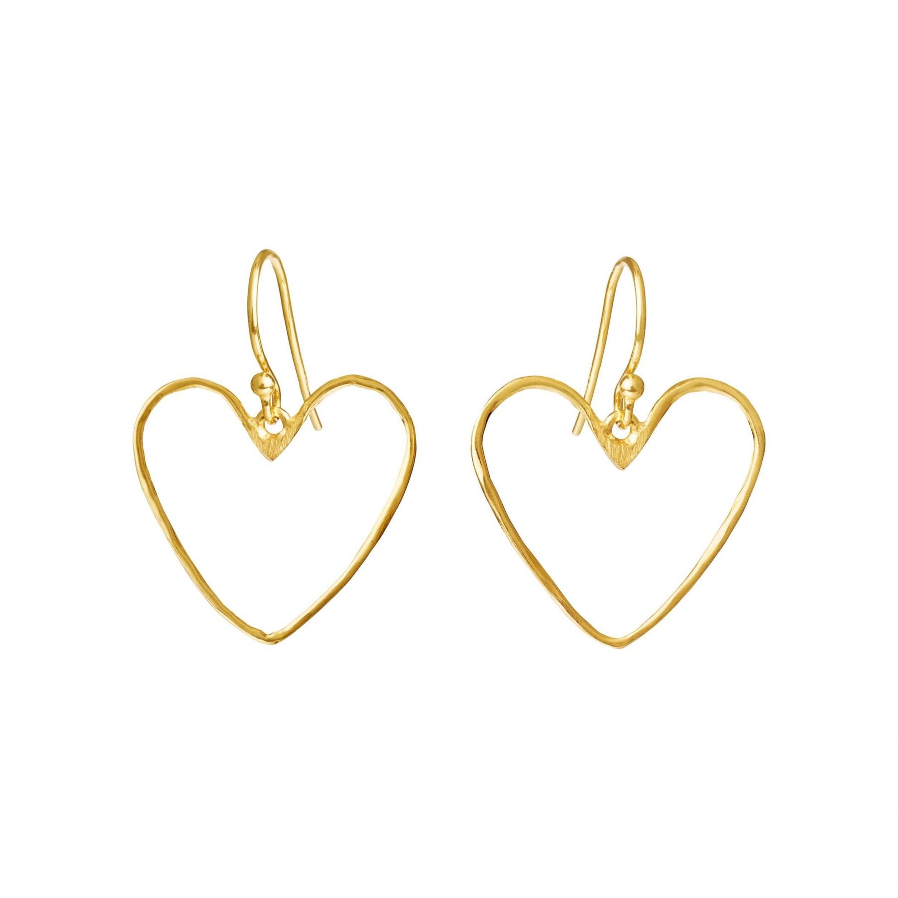 Sølvørebøjler forgyldt , 20 mm. hjerte