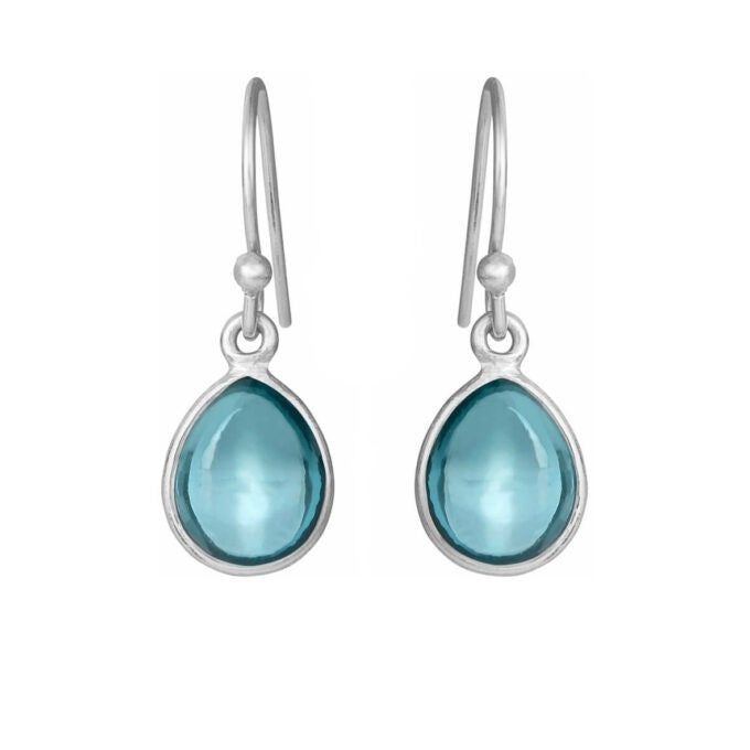 Sølvørebøjle m/London blå krystal