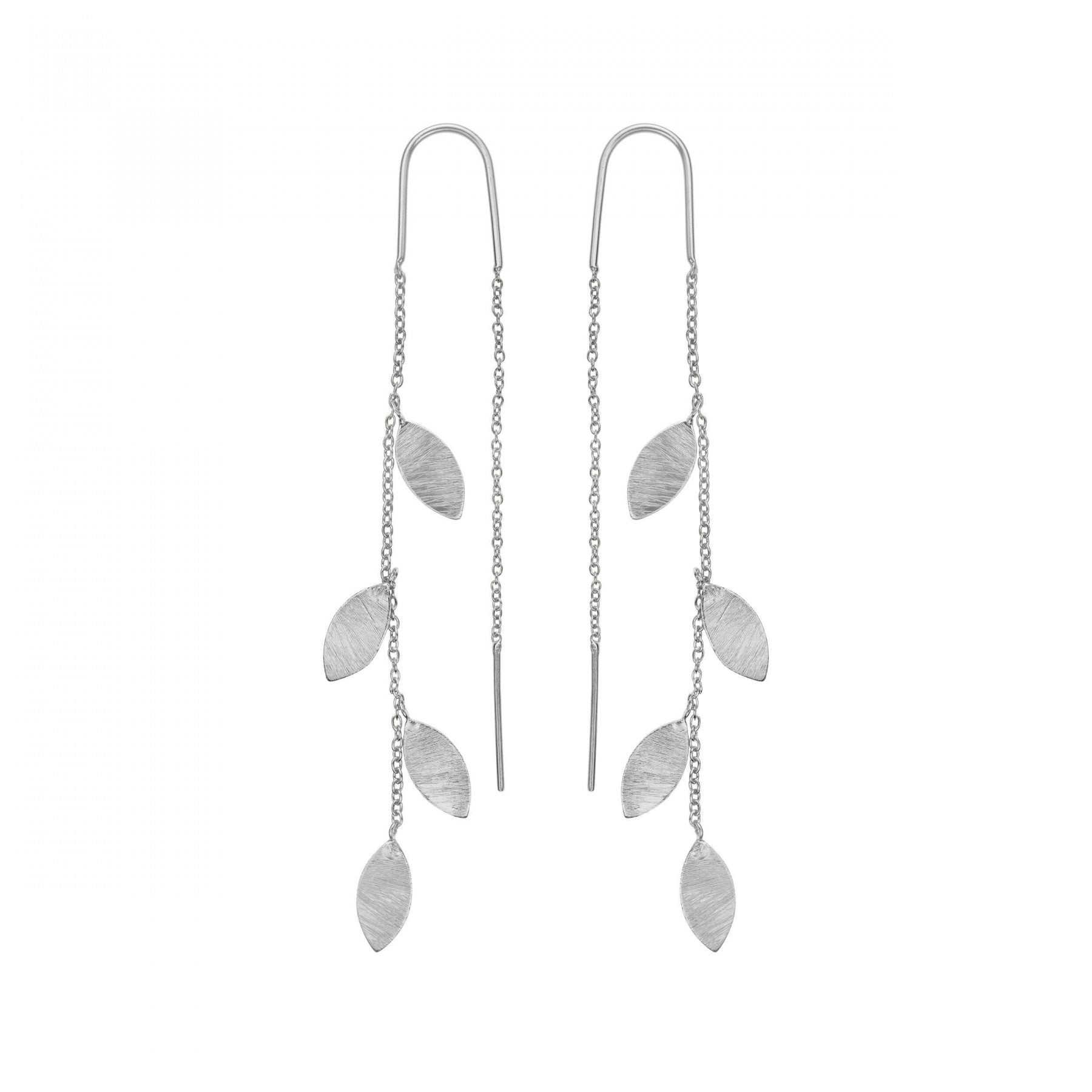 Sølv ørekæde med matte navetter