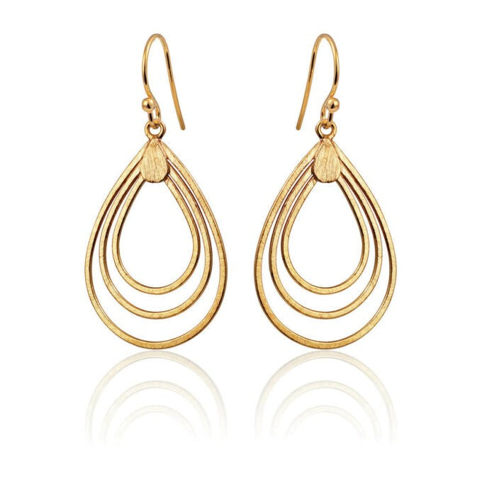 Sølvforgyldt ørehængere m. dråber