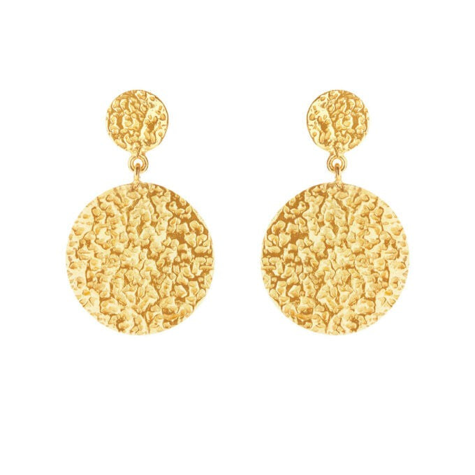 Sølvforgyldt øreringe med mønter