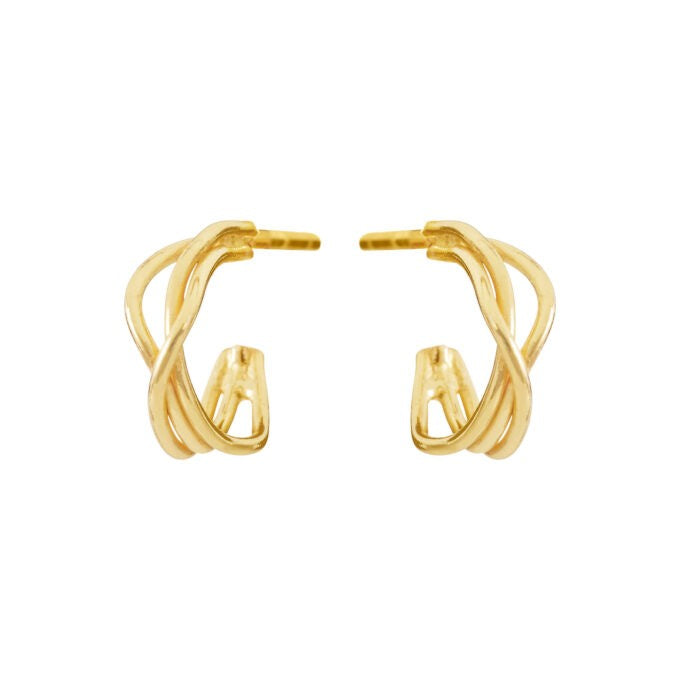 Creol sølv forgyldt , 10 mm. løst snoet tråd