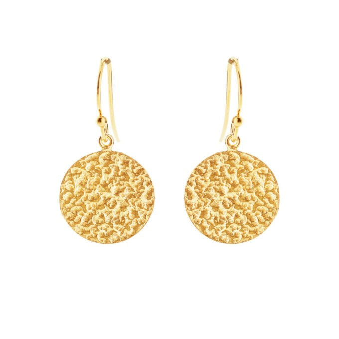 Sølv forgyldt ørebøjle. rå overfl., 15 mm mønt