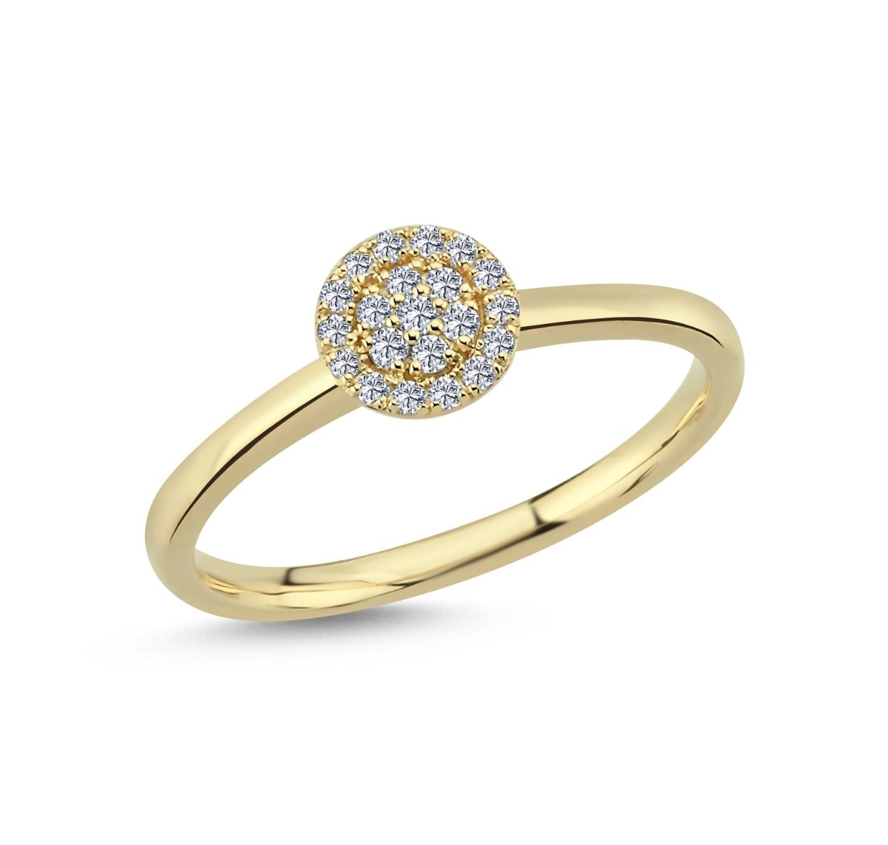 14 kt. Sia ring m/0,17 ct. W-si