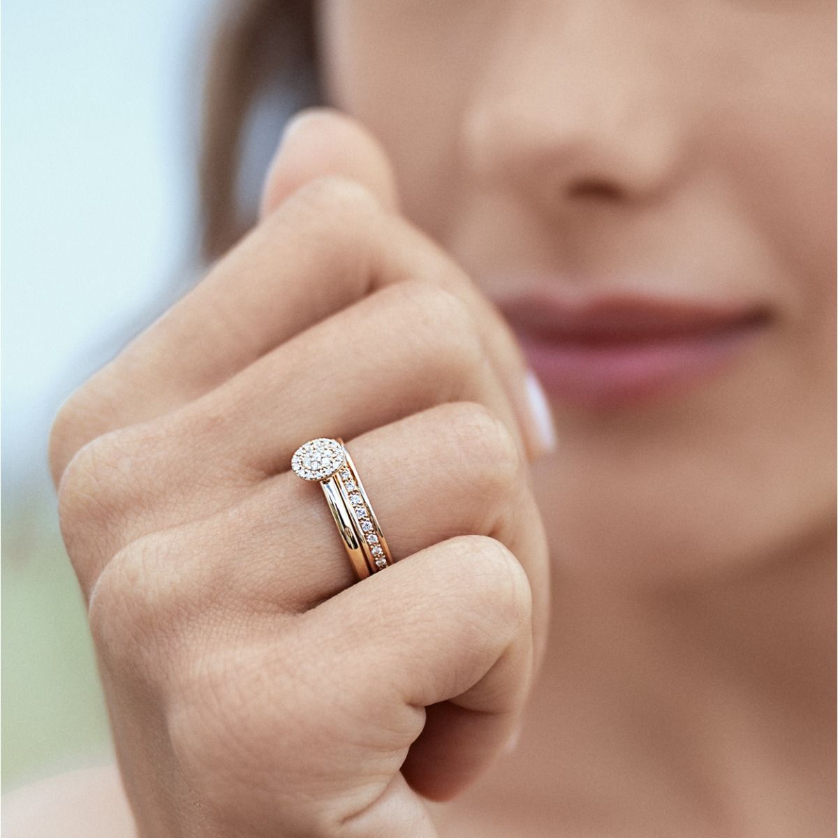 14 kt. Sia ring m/0,17 ct. W-si