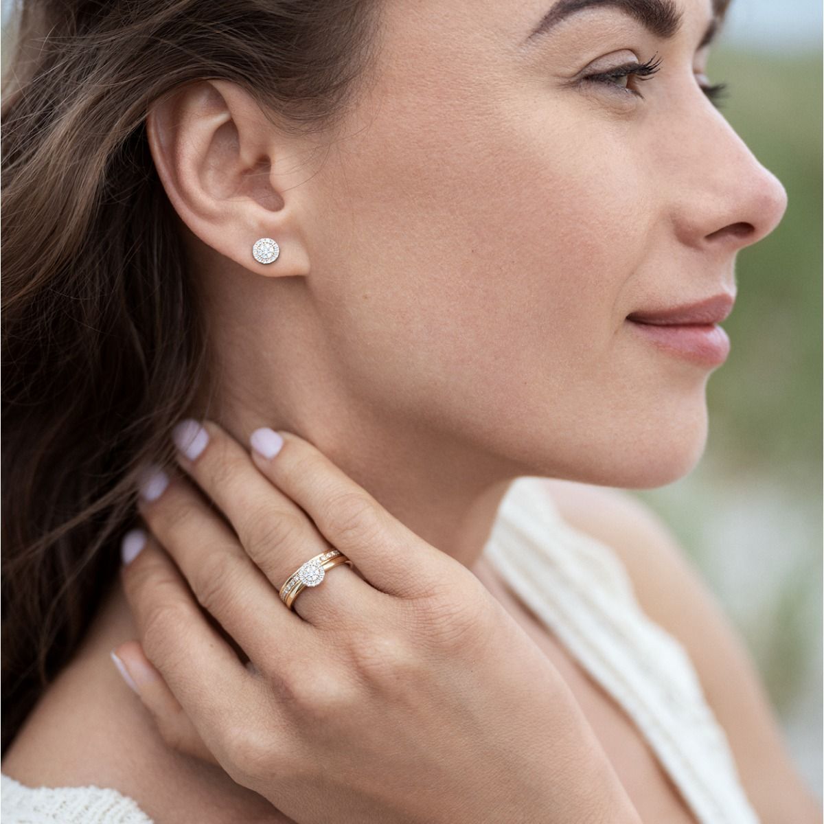 14 kt. Sia ring m/0,17 ct. W-si