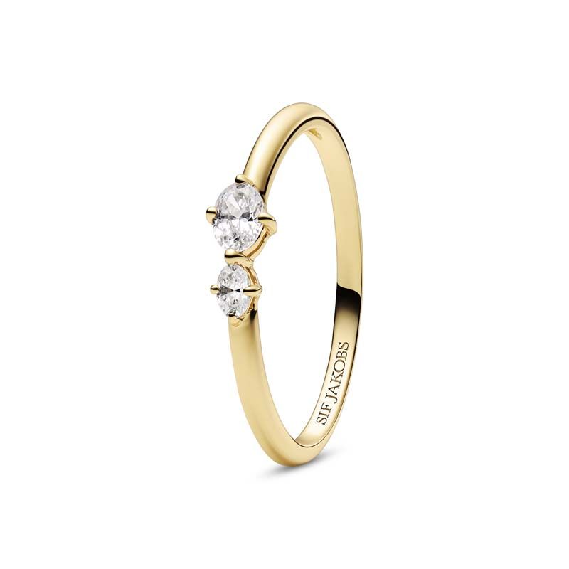Ovale Due forgyldt ring