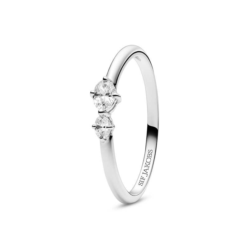 Ovale Due sølv ring
