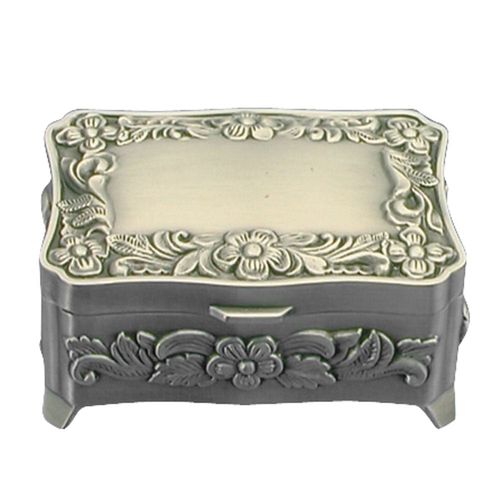 Smykkeskrin fortinnet m/blomst