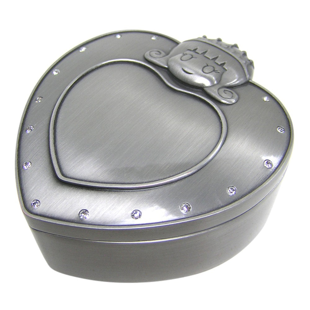 Fortinnet smykkeskrin hjerte m/prinsesse**