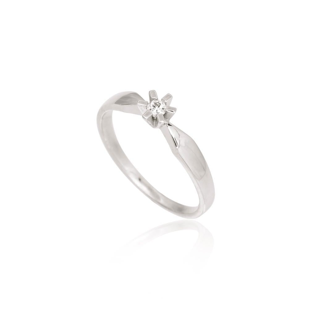 14 kt. Ring hvg Starz 0,05 ct W-TCa/SI