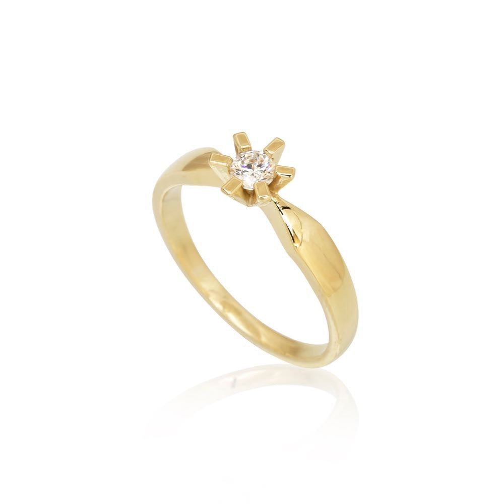 14kt ring Starz rg 0,15ct W-Tca/si