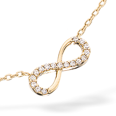 Collier uendelighedstegn zir. 8 kt.