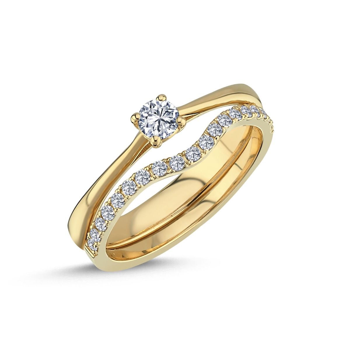 14 kt. ring m/0,19 ct. W-vs