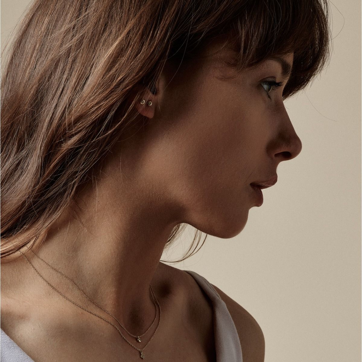 14 kt. Zoe ørestikker m/2x0,03 ct. W-si