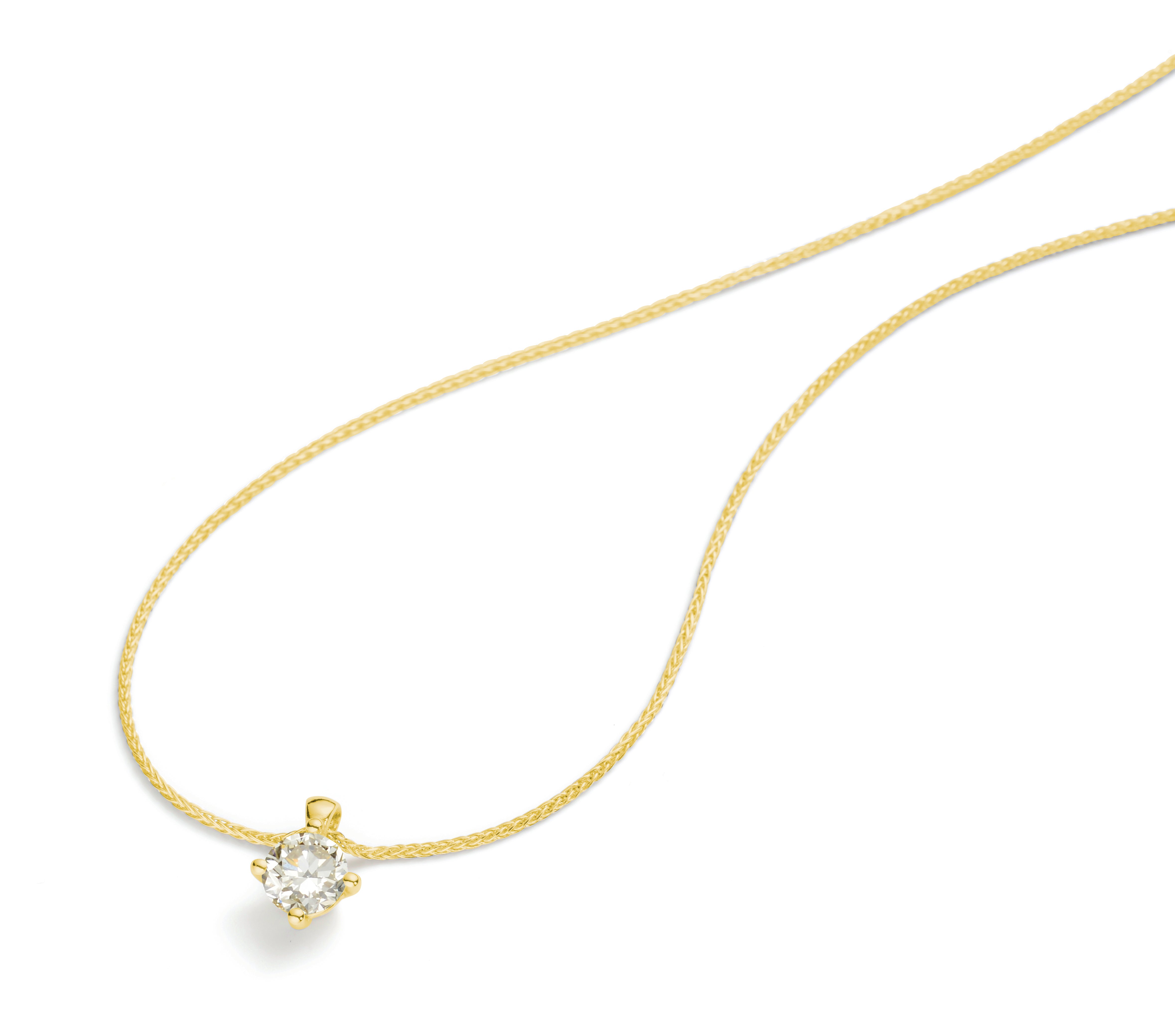 18 kt. vedhæng m/0,73 ct. TW-SI2 42 cm