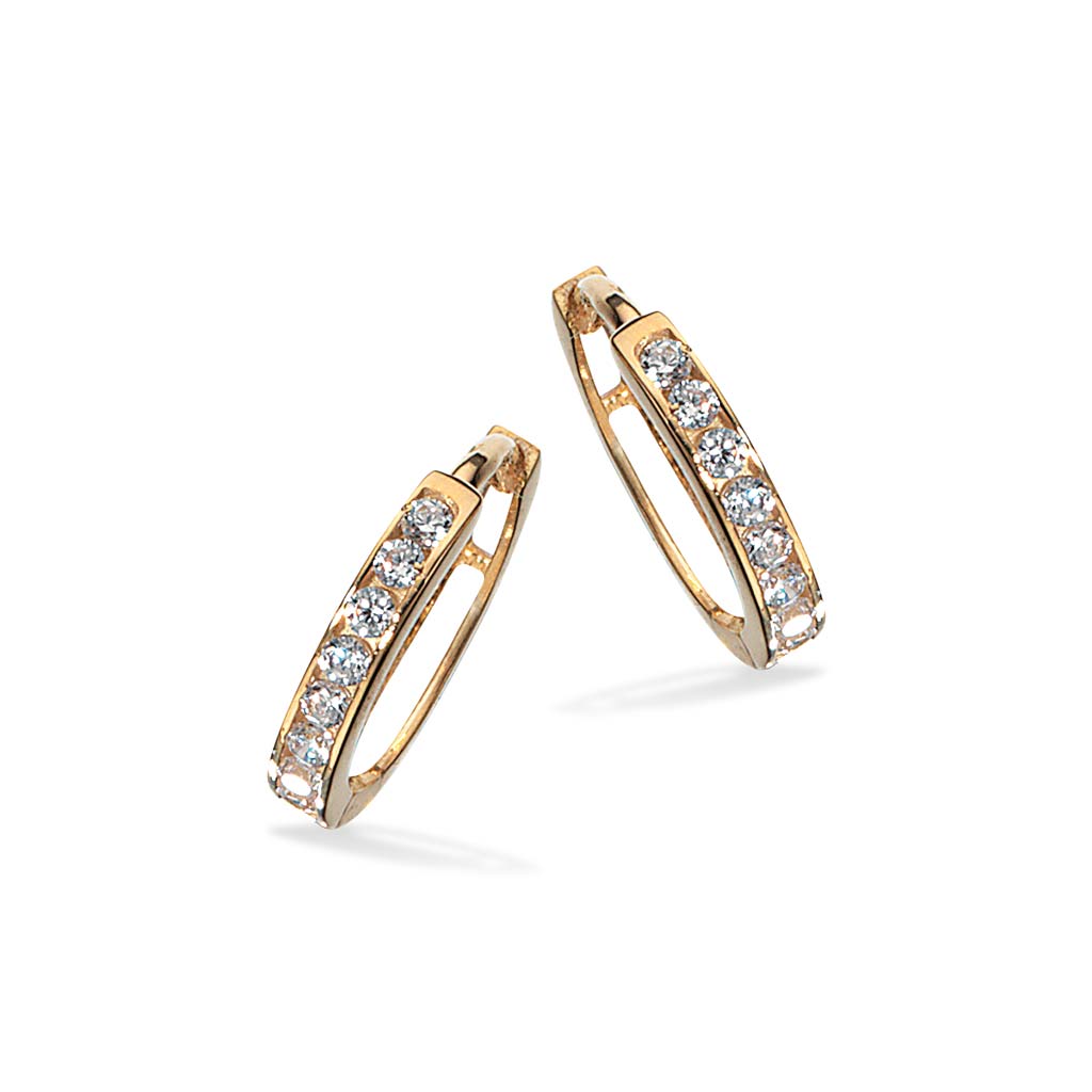 8 kt. Clip-creol m/zirkonia 11x2 mm.